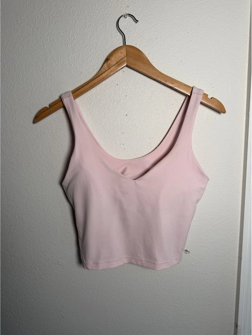 Lululemon Align Tank Top Size 8 Blush Pink Built In Bra Cropped Yoga